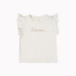 Camiseta Volante Flores Marfil