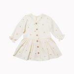 Vestido Gasa Florecitas Marfil